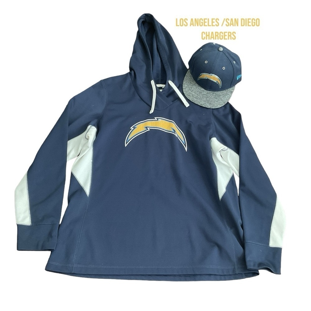 Team Apparel Los Angeles San Diego Charger Blue  Hoodie Pullover Cap Hat Sz XXL‎